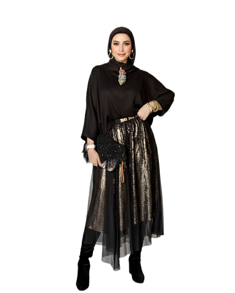 Shiny Tulle Skirt Suit