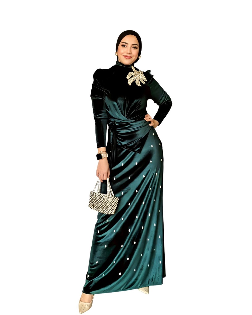 Draped Velvet Skirt Suit