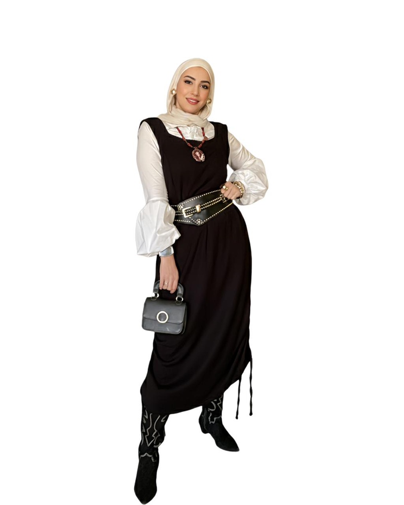 Sleeveless Wool Skirt Set