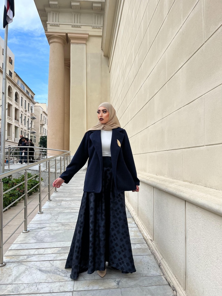 Patterned Elastic Waist Skirt