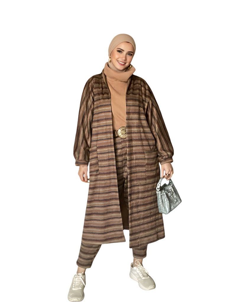 Textured Knit Pants Suit