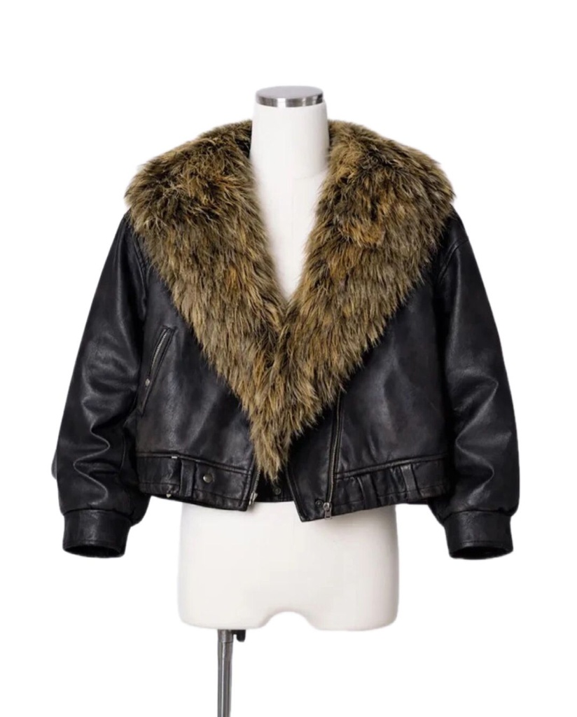 Faux Fur Collar Jacket
