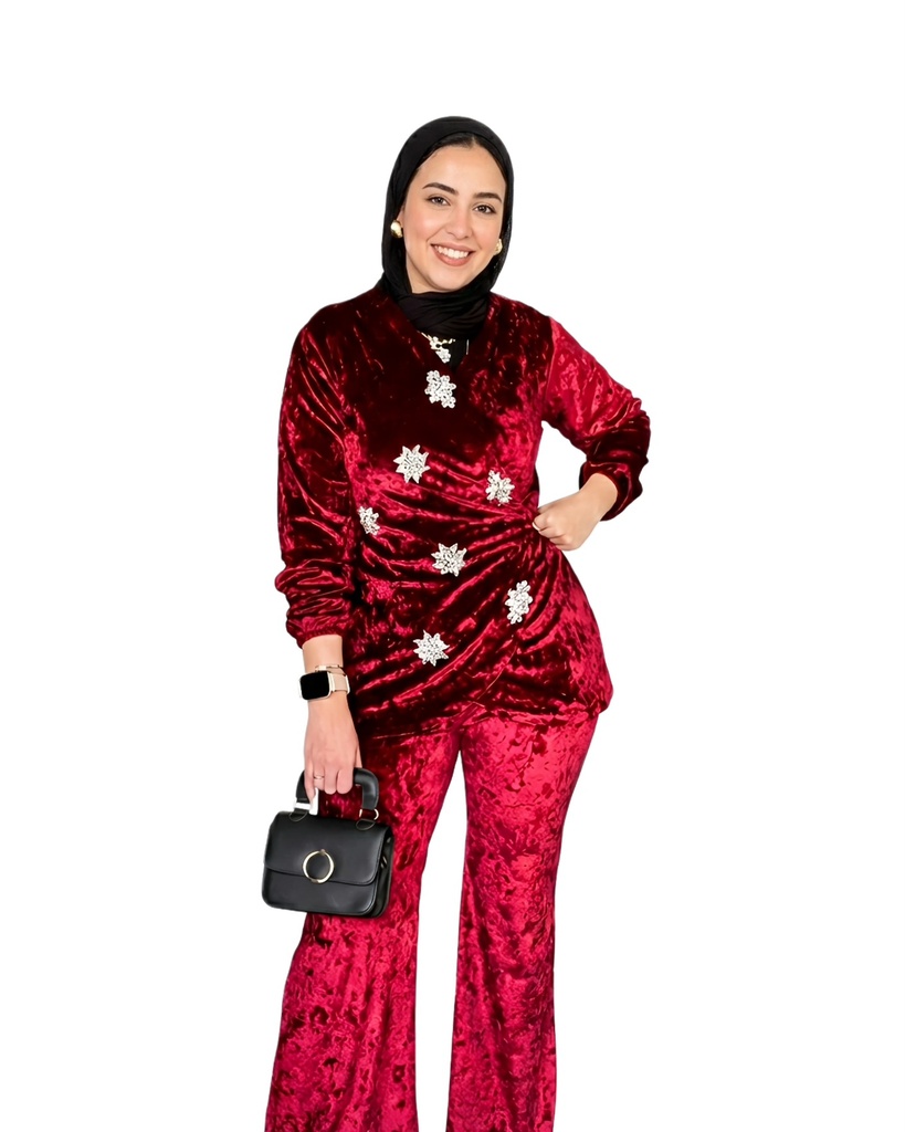 Crystal Embellished Wrap Suit