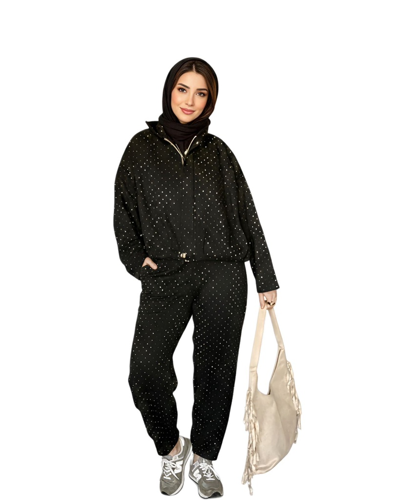 Rhinestone Suede Suit