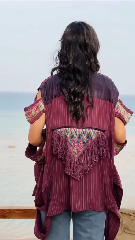 Gypsy Fringes Kimono Purple