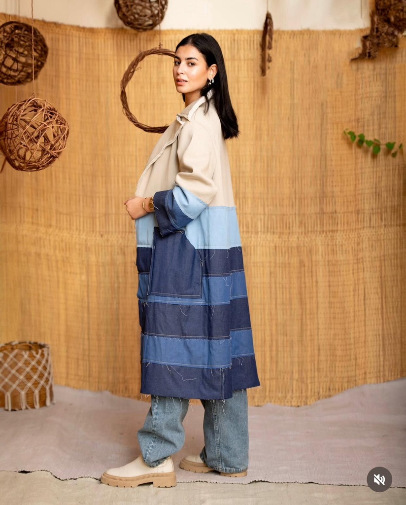 Denim Patchwork Cotton Coat