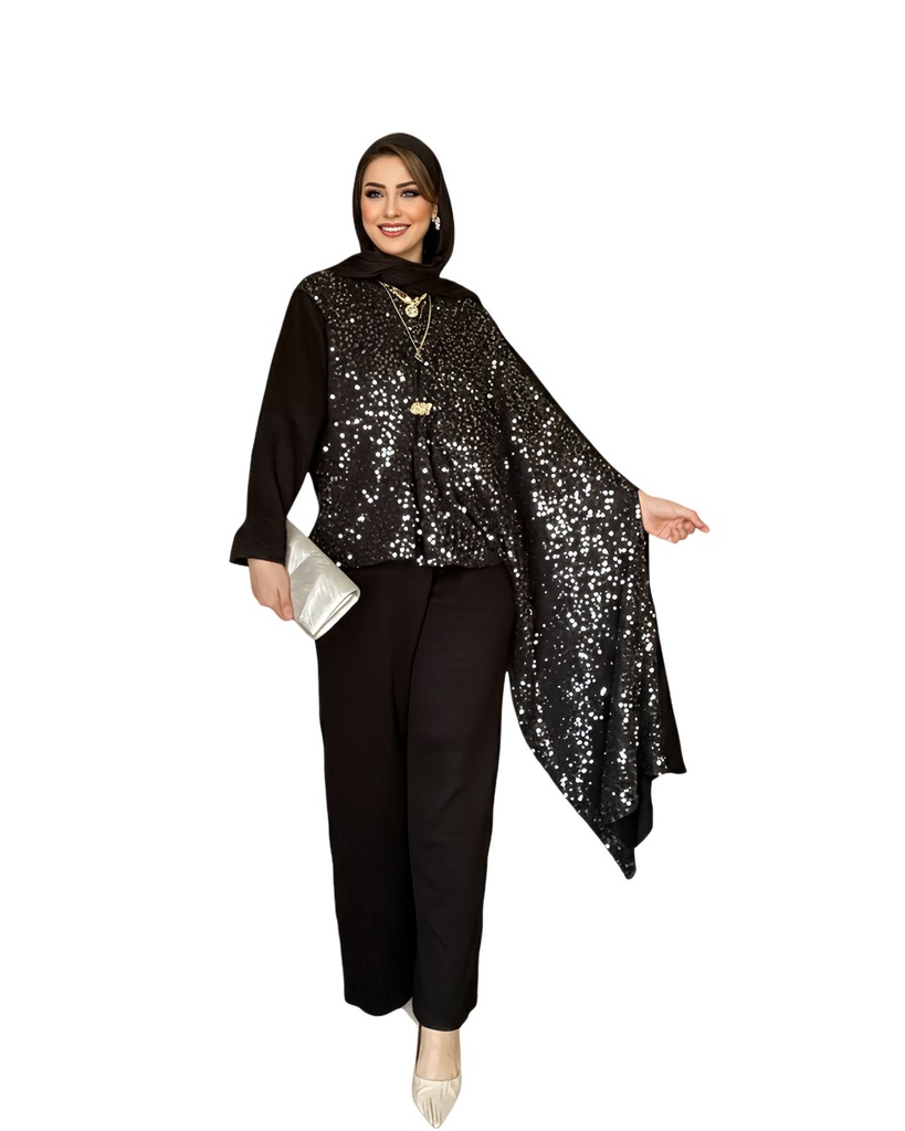 Pleated Long Short Sleeve Suit