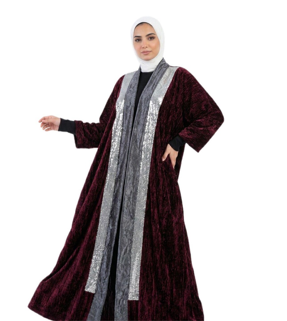 Shimmer Panel Velvet Kaftan