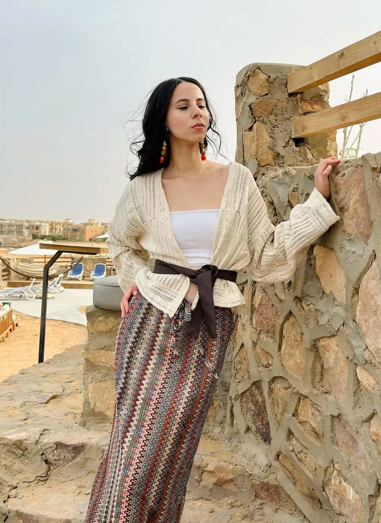 Crochet Cardigan In Beige