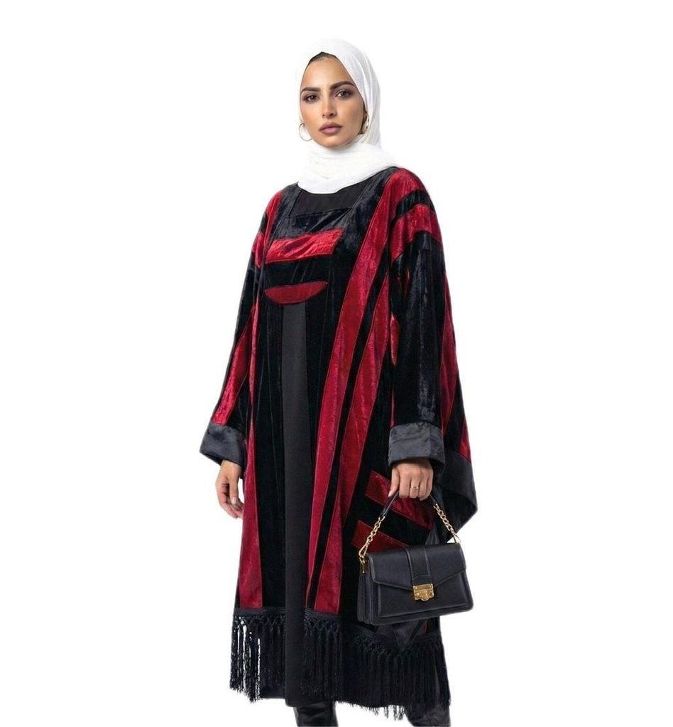 Striped Velvet Fringe Kaftan