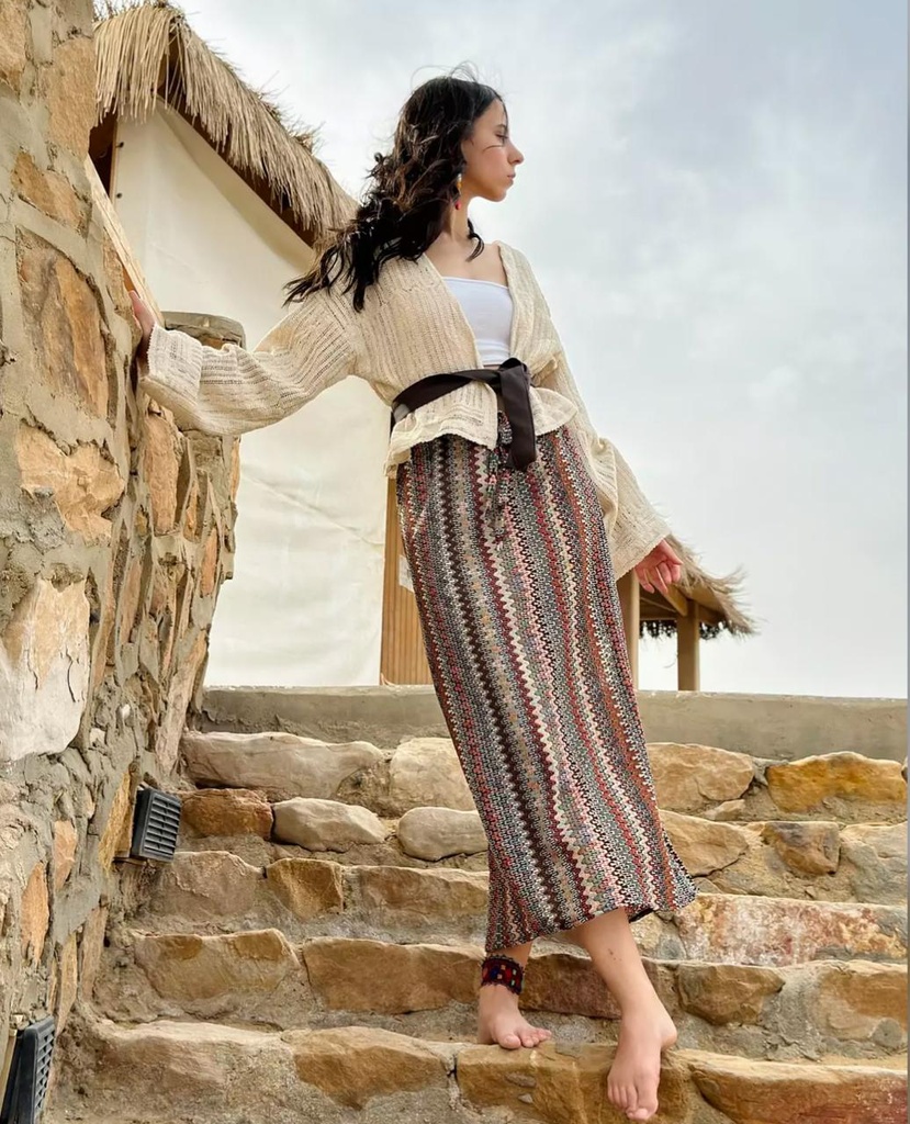 Knitted bohemian skirt