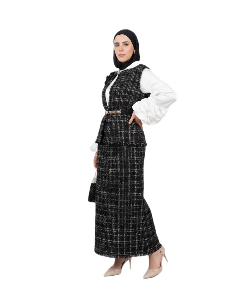 Shimmer Tweed Skirt Suit