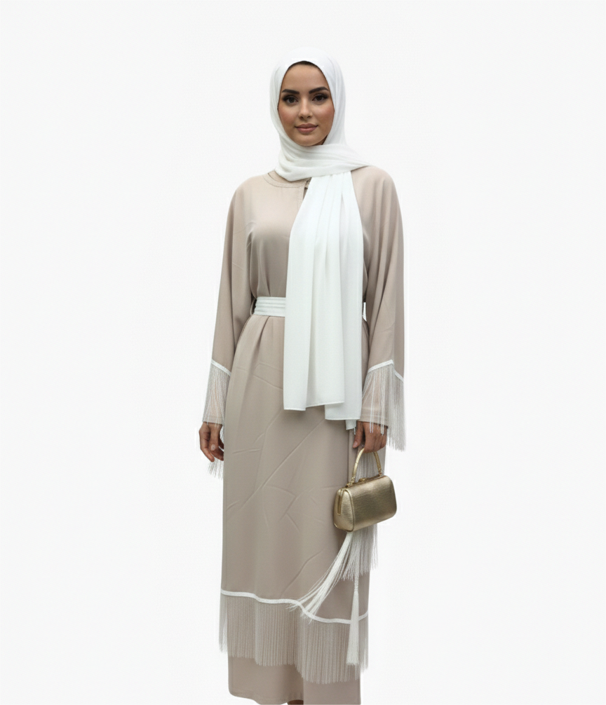 Fringed Crepe Kaftan