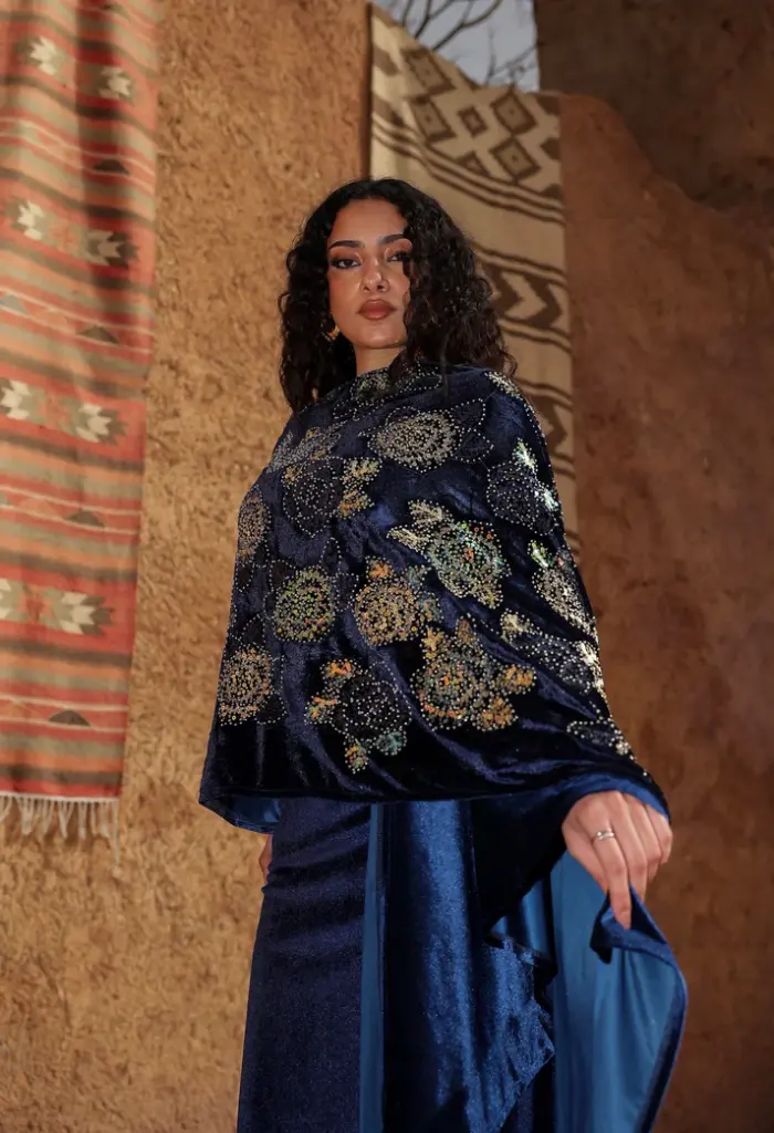 Asymmetric Embroidered Kaftan