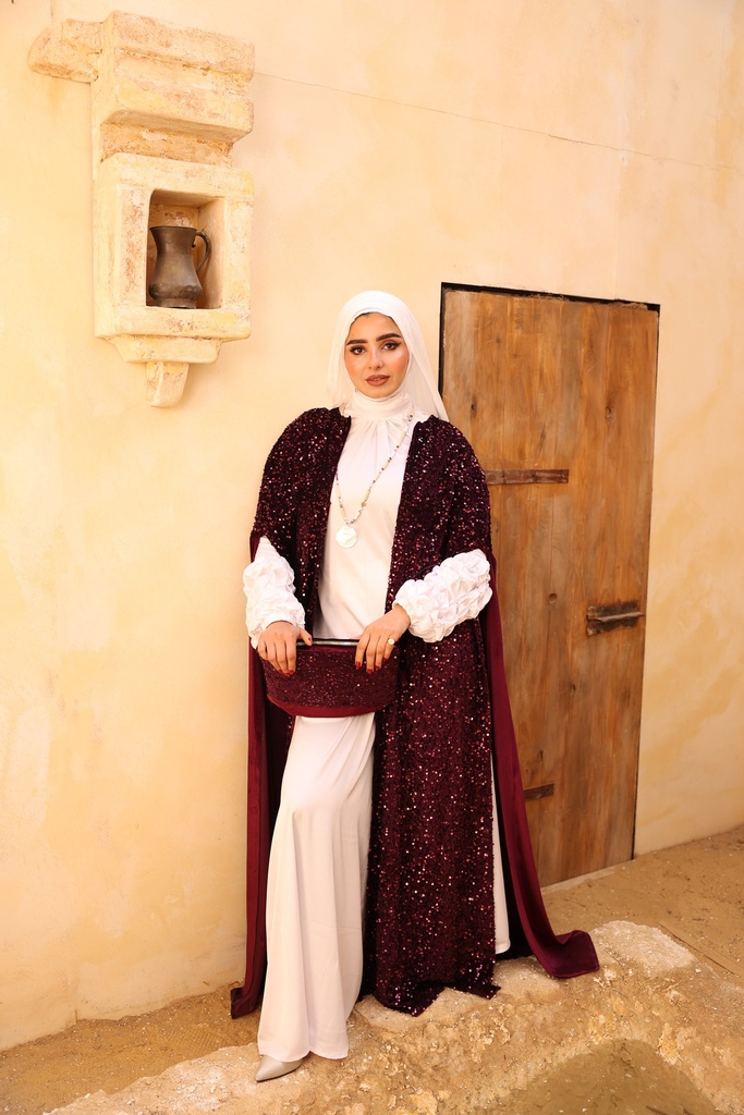 Sequin-Allover Velvet Kaftan