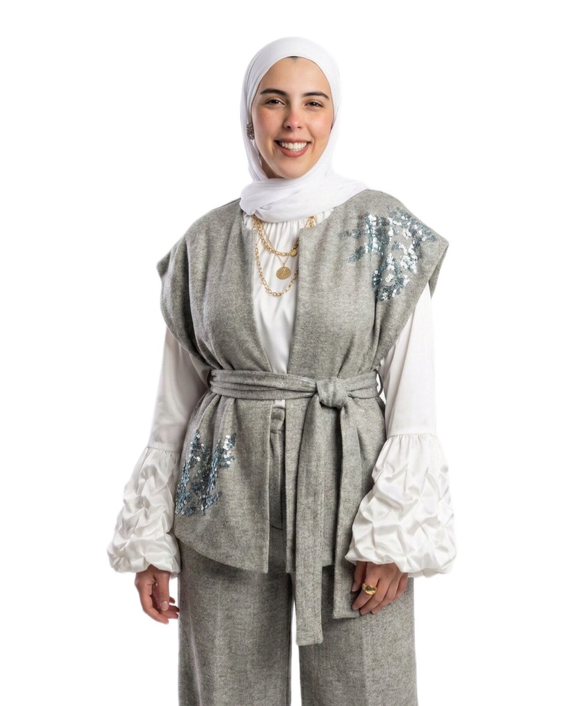 Elegant Shimmer Vest Suit