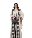 Satin-Striped 3D Floral Kaftan