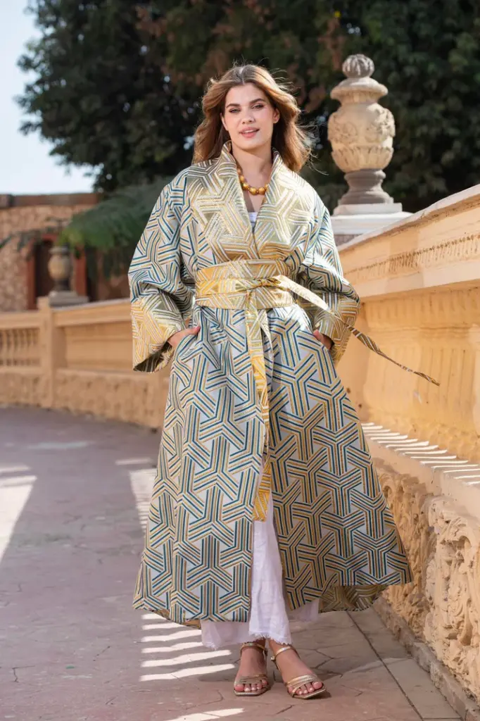 Geometric Brocade Kaftan