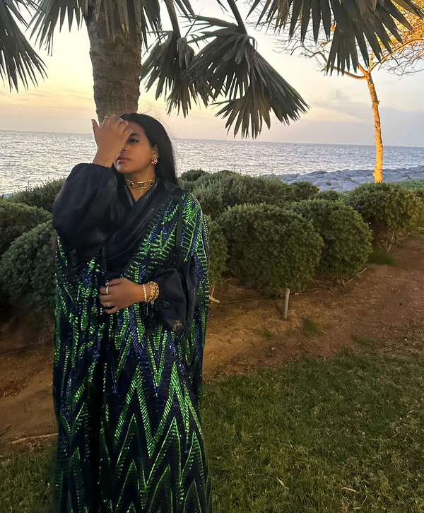 Glittering Geometric Evening Kaftan