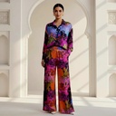 Abstract Marble Satin Suit
