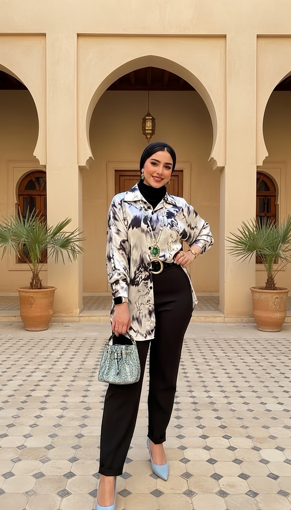 Fluid Art Silky Suit