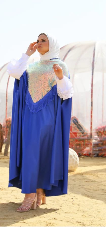 Blue Satin Cape