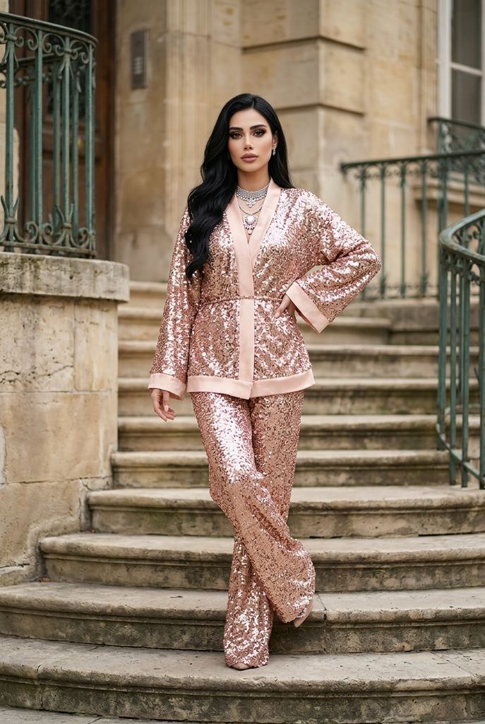 Statement Embellished Sequin Suit
