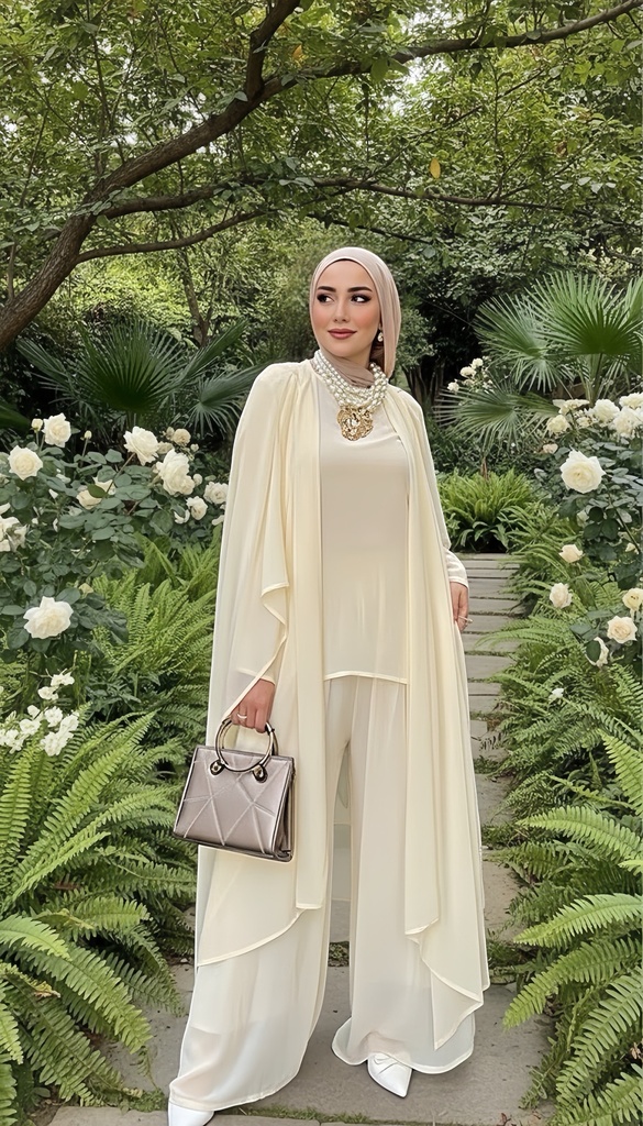 Flowy Chiffon Layered Suit