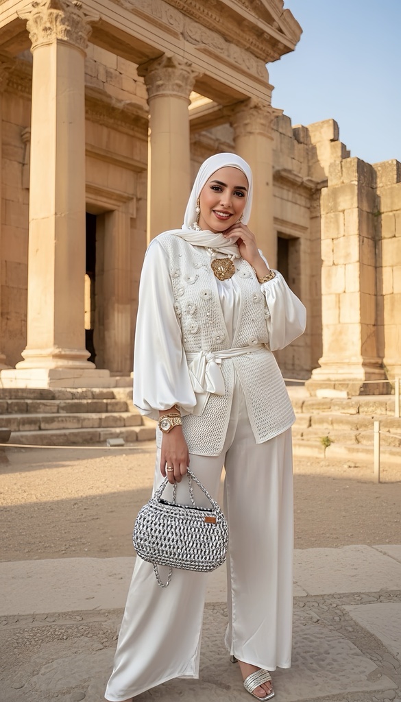 Floral Embellished Mesh Vest Suit