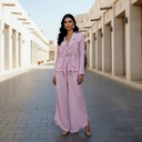 Elegant Linen Ruffled Suit