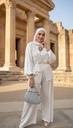 Floral Embellished Mesh Vest Suit
