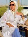 Linen Gold Cutwork Embroidery Dress