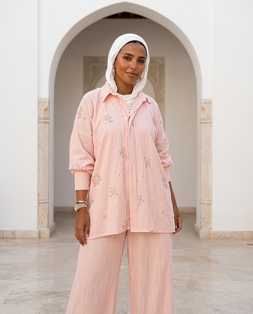 Handmade Embroidered Linen Suit