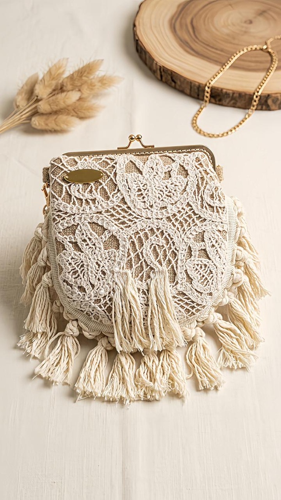 Zoe Macrame Clutch