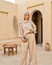 Collar Embroidered Satin Suit
