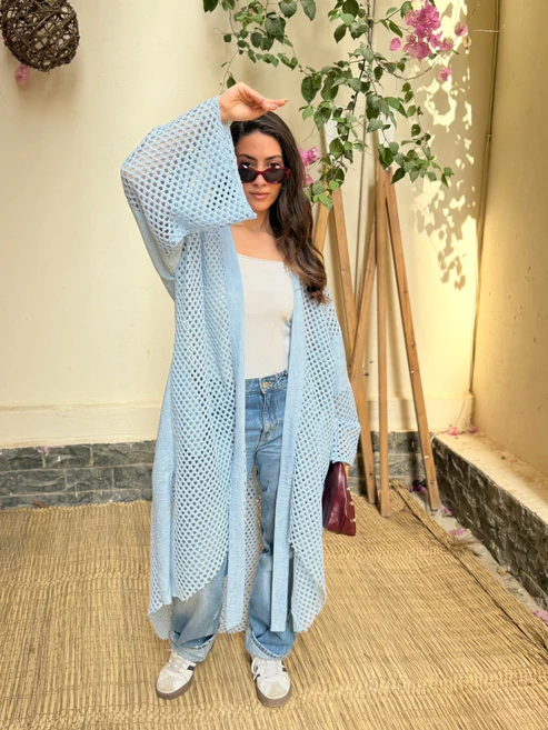 Flavia Linen Crochet Cardigan