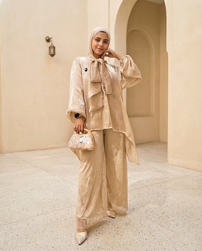 Lace Pants Ribbed Suit