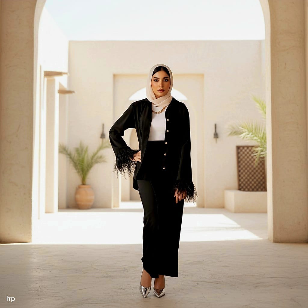 Casual Buttoned Feather Sleeves Suit