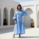 Belted Flared Casual Dress