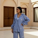 Thread Embroidery Ruffle Suit