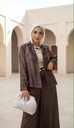 Thread-Embroidered Satin pant Suit