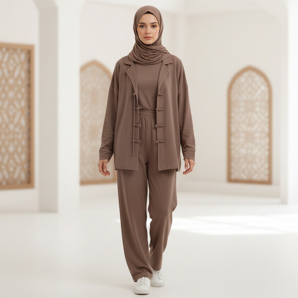 Casual Linen Belted Suit