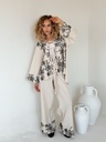 Thread Embroidered Belted Suit