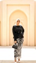 Embroidered Skirt Satin Blouse Suit