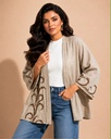 Embroidered linen cardigan