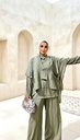 Linen Layered Mesh Vest Suit
