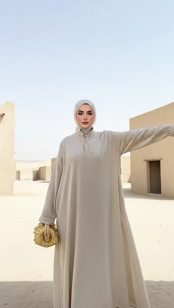 Studded Linen Abaya