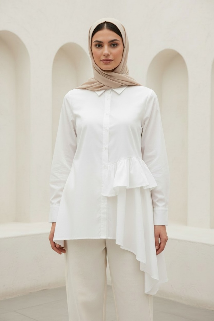 Asymmetrical Peplum Blopin Shirt