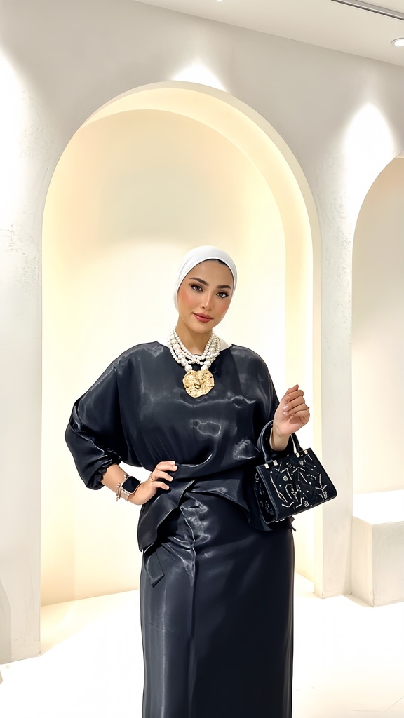 Shimmer Wrap Skirt Suit (Evening Wear)