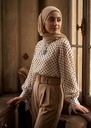 Polka Chiffon Tie Blouse